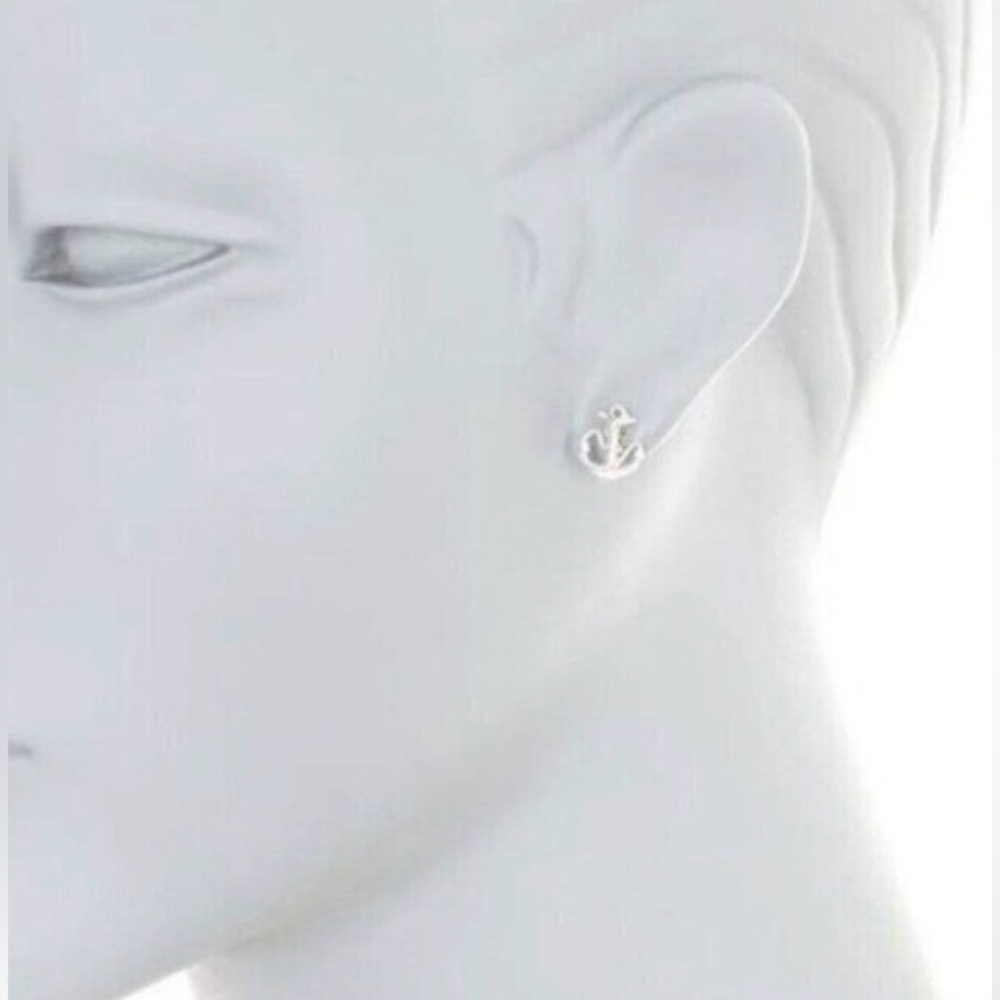 Alex and Ani Anchor Stud .925 Sterling Silver Post Earrings - Picture 9 of 10